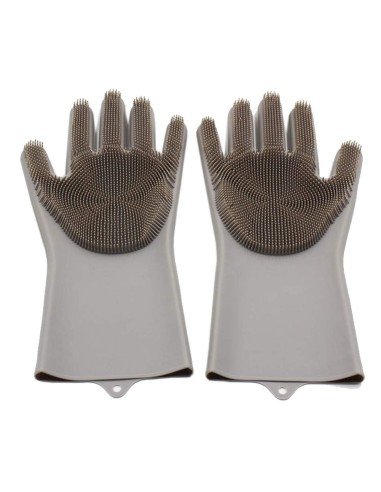 Guantes de Silicona Cepillo para Lavar loza, baño, aseo