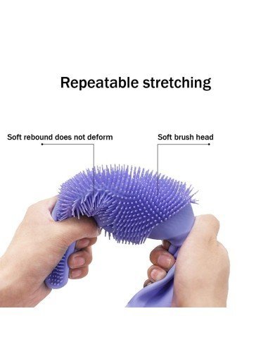 Guantes de Silicona Cepillo para Lavar loza, baño, aseo