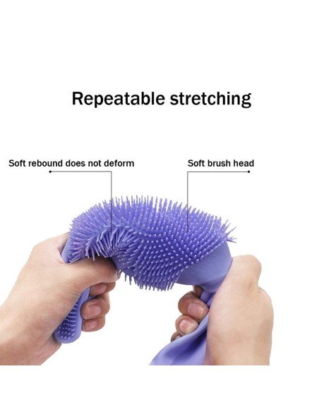 Guantes de Silicona Cepillo para Lavar loza, baño, aseo