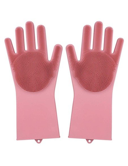 Guantes de Silicona Cepillo para Lavar loza, baño, aseo Guantes de Silicona Cepillo para Lavar loza, baño, aseo