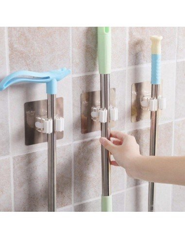 Organizador Wall Mount Multiusos colgador de útiles de Aseo, escobas..