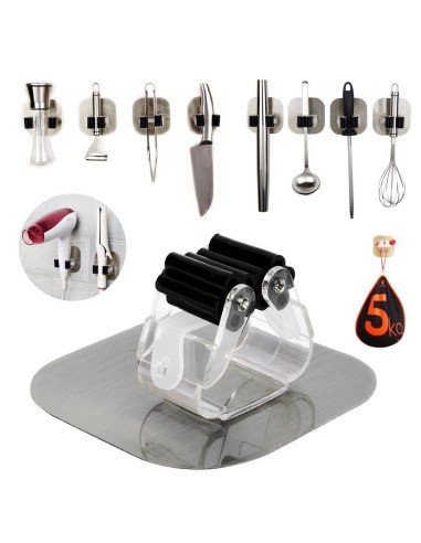 Organizador Wall Mount Multiusos colgador de útiles de Aseo, escobas..