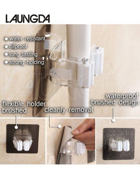 Organizador Wall Mount Multiusos colgador de útiles de Aseo, escobas..