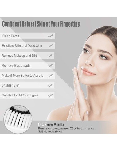 Limpiador facial Facial Cleansing Brush, Rechargeable Face Brush Massager