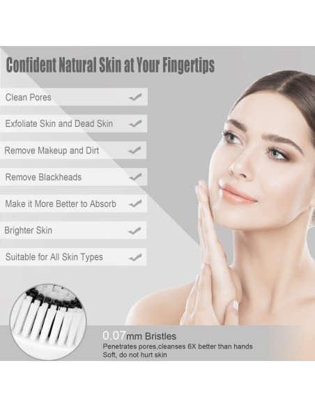 Limpiador facial Facial Cleansing Brush, Rechargeable Face Brush Massager