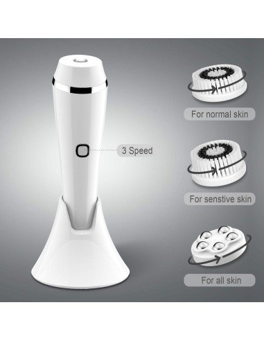 Limpiador facial Facial Cleansing Brush, Rechargeable Face Brush Massager