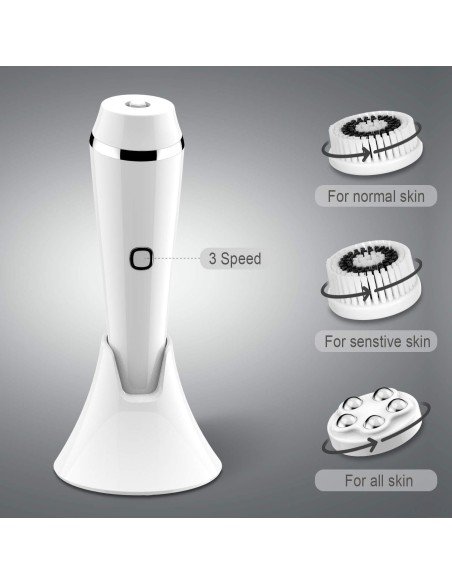 Limpiador facial Facial Cleansing Brush, Rechargeable Face Brush Massager