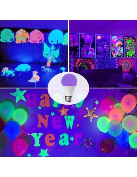 Bombillo LED Luz Ultra Violeta UV Luz Negra 7w Para Fiestas Bombillo LED Luz Ultra Violeta UV Luz Negra 7w Para Fiestas