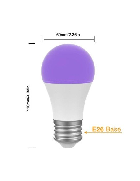 Bombillo LED Luz Ultra Violeta UV Luz Negra 7w Para Fiestas Bombillo LED Luz Ultra Violeta UV Luz Negra 7w Para Fiestas