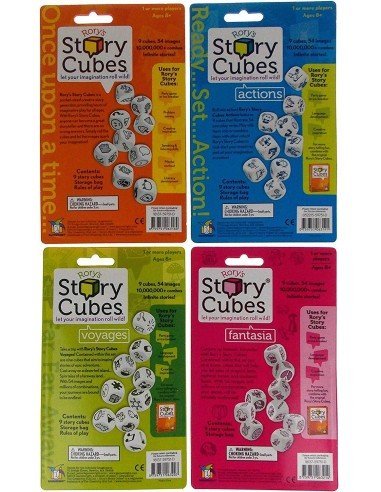 Rory's Story Cubes Fantasia Peggable Cubos para crear cuentos o Historias, Fucsia
