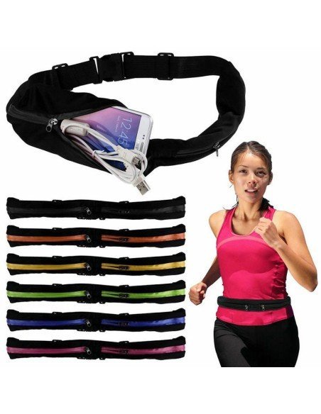 Correa deportistas Cinturón con Bolsillo canguro para celular Running Bumbana