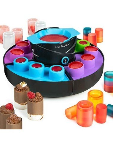 Nostalgia Shot Maker Molde para 12 copas SM12 Copa comestible, negro