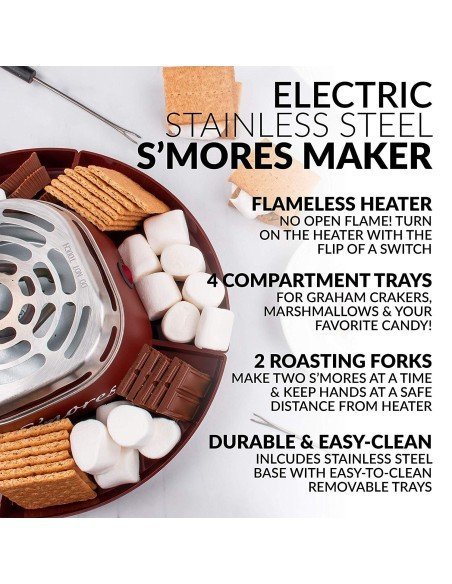 Radiador Nostalgia SMM200 máquina eléctrica para hacer smores, malvaviscos