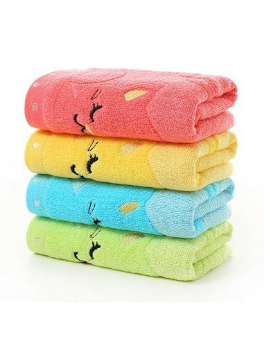 Set x4 Toallitas en Algodón Microfibra para Bebés Cat towel