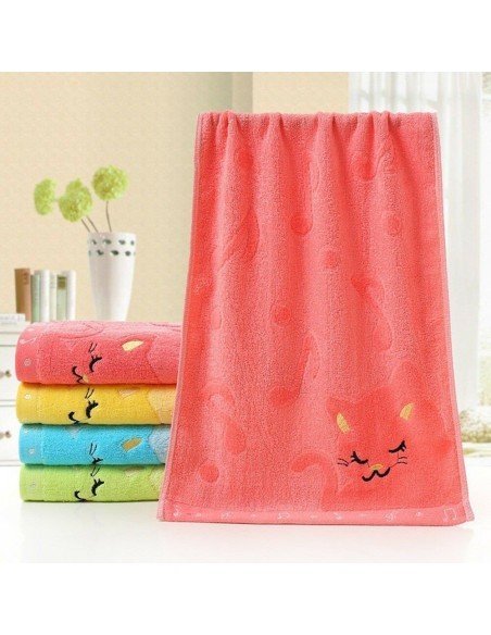 Set x4 Toallitas en Algodón Microfibra para Bebés Cat towel