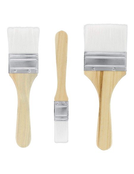 Set de Brochas en nylon color blanco artistas Set de Brochas en nylon color blanco artistas