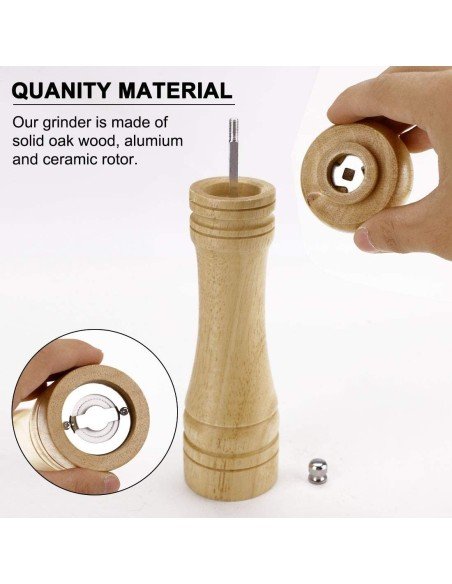 Pimetero de Madera Molino de Pimienta de 17cm