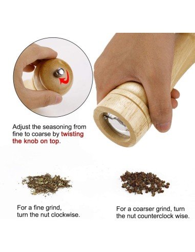 Pimetero de Madera Molino de Pimienta de 17cm