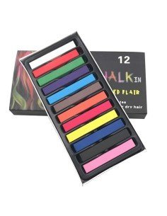 Caja de 12 Tizas Temporal Color Hair Chalk para el Cabello, Mechas y Mechones de Color 2