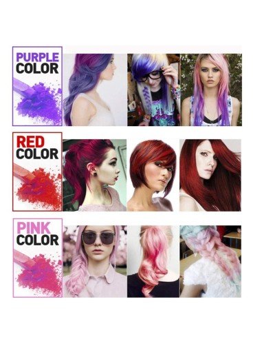 Caja de 12 Tizas Temporal Color Hair Chalk para el Cabello, Mechas y Mechones de Color