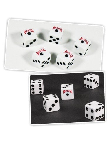 Juego de 5 dados Bicycle en acrílico de alta calidad