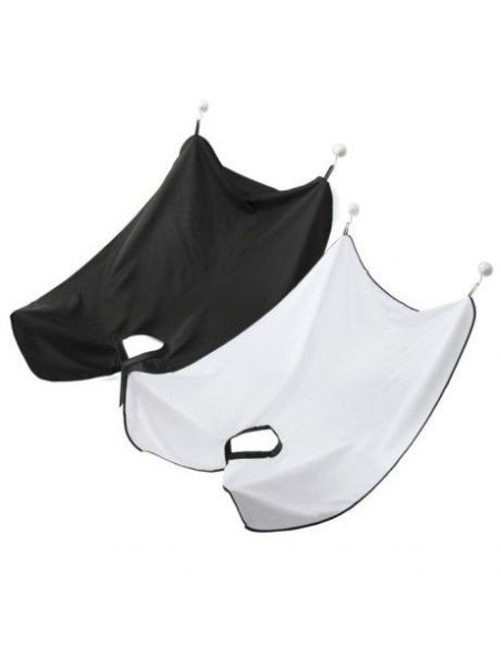 Capa Barbera para Afeitar Recoge el pelo Beard Pro  blanca