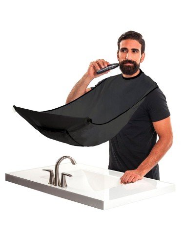 Capa Barbera para Afeitar Recoge el pelo Beard Pro  blanca