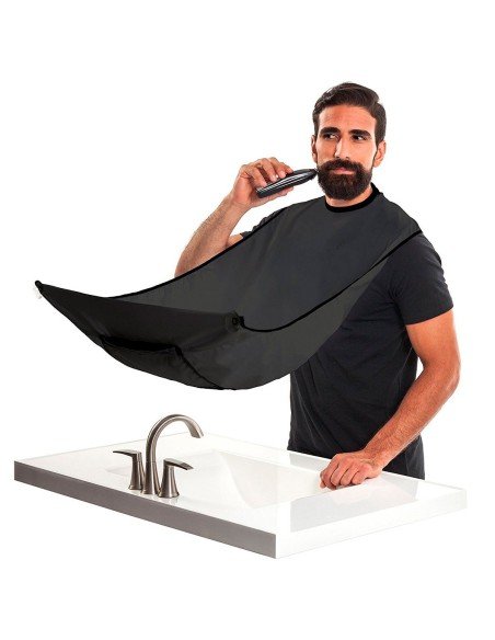 Capa Barbera para Afeitar Recoge el pelo Beard Pro  blanca