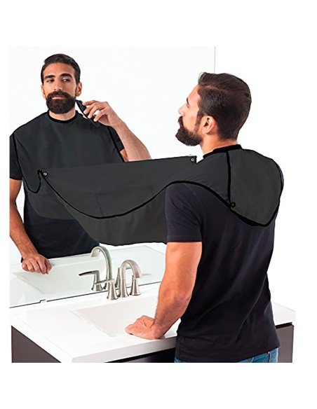 Capa Barbera para Afeitar Recoge el pelo Beard Pro  blanca