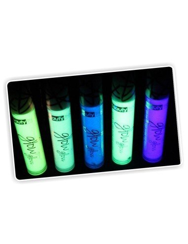 Labial Glossy UV glow brillo para labios brilla con la luz negra 