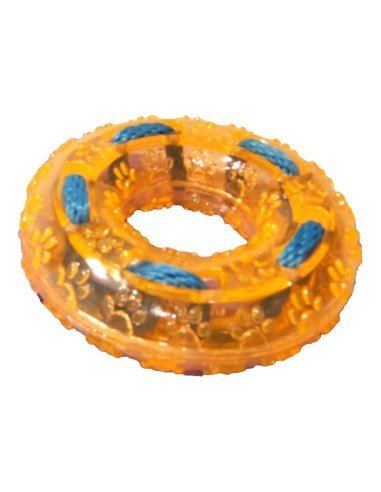 Juguete Aro Verde con Cordón TPR Rasca encías para Mascota Verde