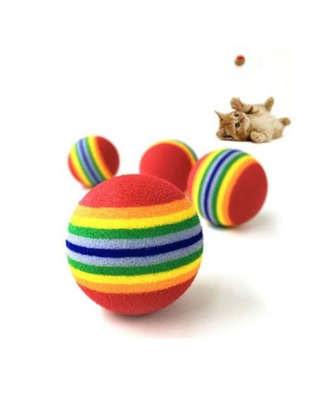 Juguete x4 Bolas suaves de colores para Mascota
