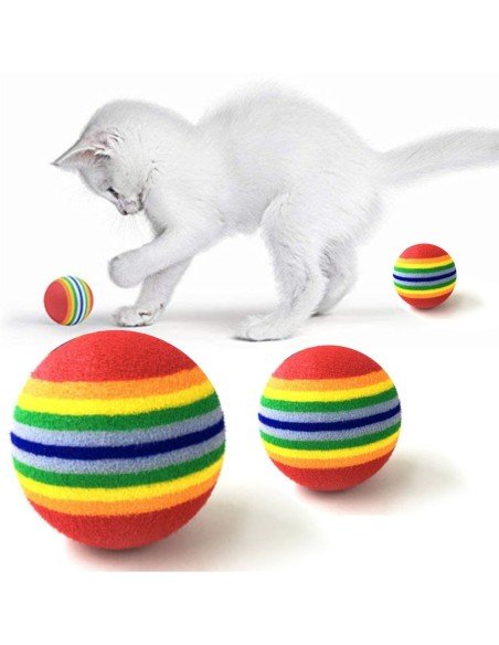 Juguete x4 Bolas suaves de colores para Mascota
