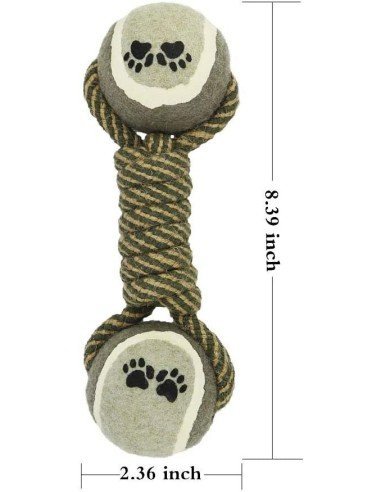 ¡  Juguete Lazo Verde Negro Bola De Tenis En Ocho Perro !!