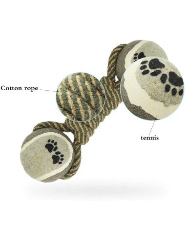 ¡  Juguete Lazo Verde Negro Bola De Tenis En Ocho Perro !!