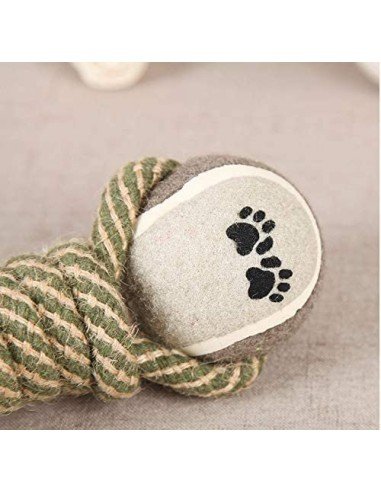 ¡  Juguete Lazo Verde Negro Bola De Tenis En Ocho Perro !!