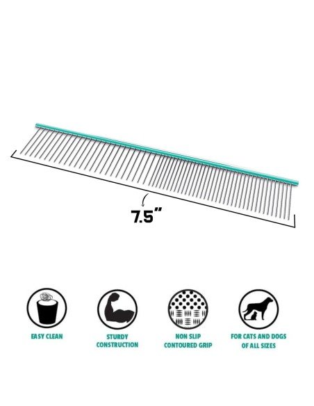 Peine para Mascotas de cerdas metálicas pelo largo Peine para Mascotas de cerdas metálicas pelo largo