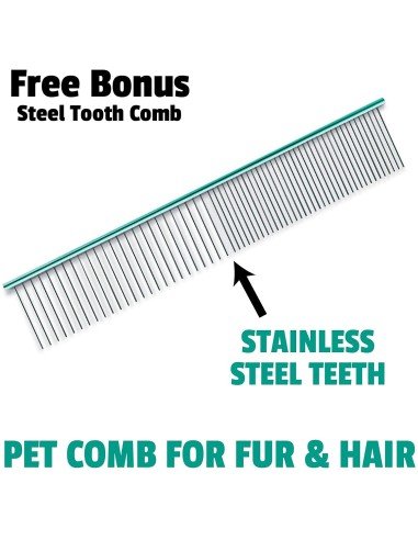 Peine para Mascotas de cerdas metálicas pelo largo