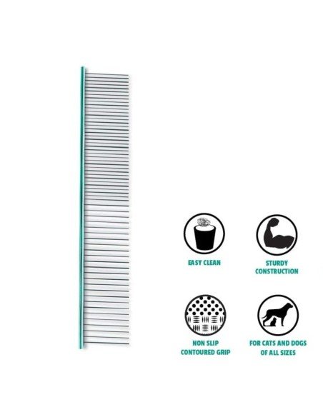 Peine para Mascotas de cerdas metálicas pelo largo Peine para Mascotas de cerdas metálicas pelo largo