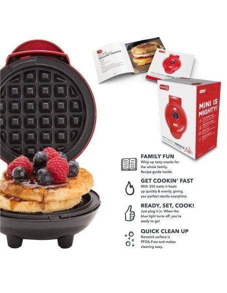 Mini máquina Para Hacer Wafles Individuales Galletas De Pizza Mini máquina Para Hacer Wafles Individuales Galletas De Pizza