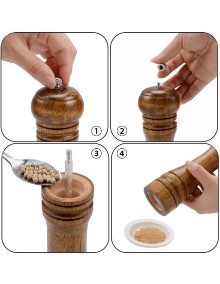 Pimentero de Madera Molino Pimienta 22cm ER Pimentero de Madera Molino Pimienta 22cm ER