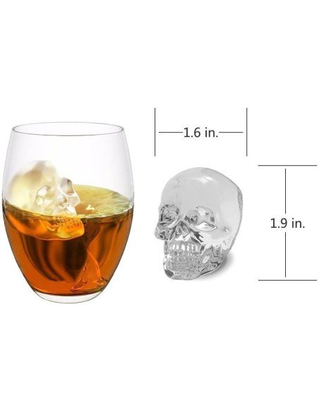 Molde de silicona para hacer 4 calaveras de hielo Skull