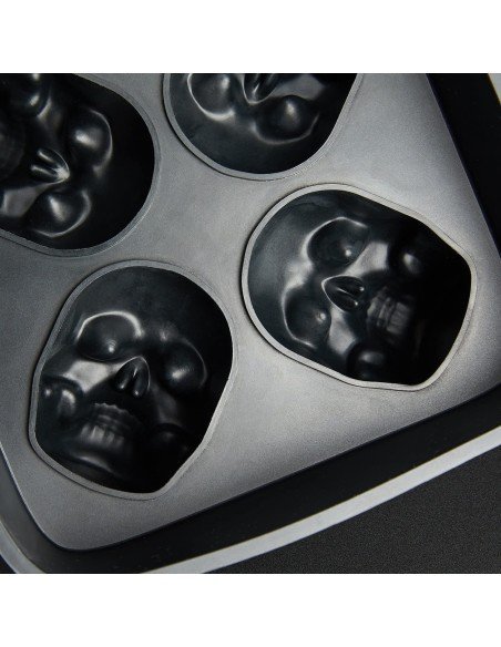 Molde de silicona para hacer 4 calaveras de hielo Skull