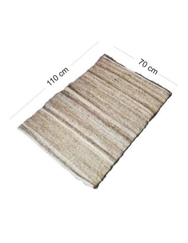 Tapete En Fibra Natural De 110x70 Cm Decoración Hogar