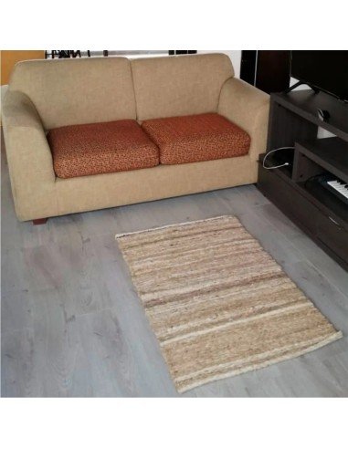 Tapete En Fibra Natural De 110x70 Cm Decoración Hogar