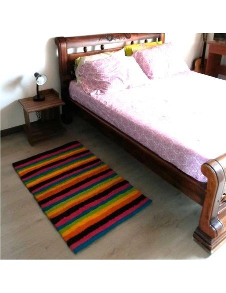 Tapete En Fibra Natural De 110x70 Cm Decoración Hogar