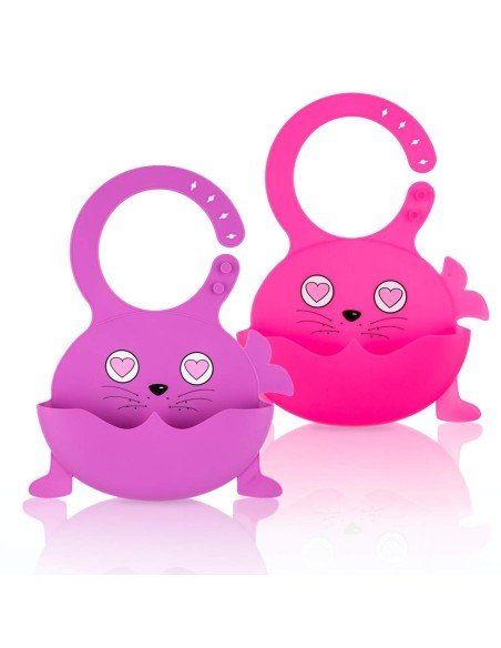 Babero de Silicona Animal Baby Bib  Neón