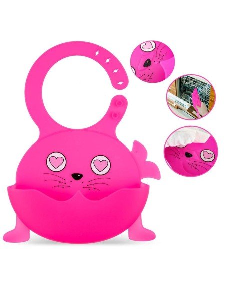 Babero de Silicona Animal Baby Bib  Neón