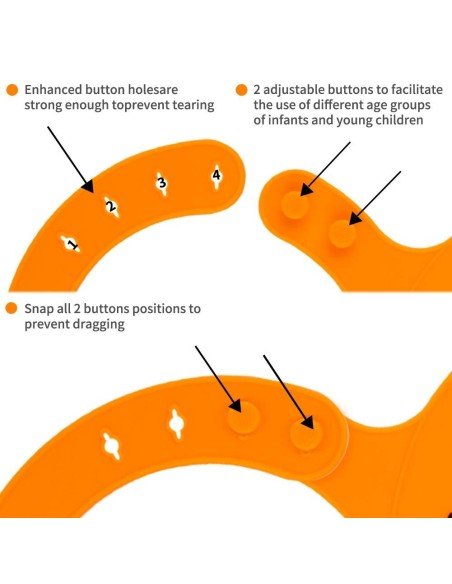 Babero de Silicona Animal Baby Bib  Neón