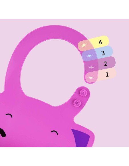 Babero de Silicona Animal Baby Bib  Neón